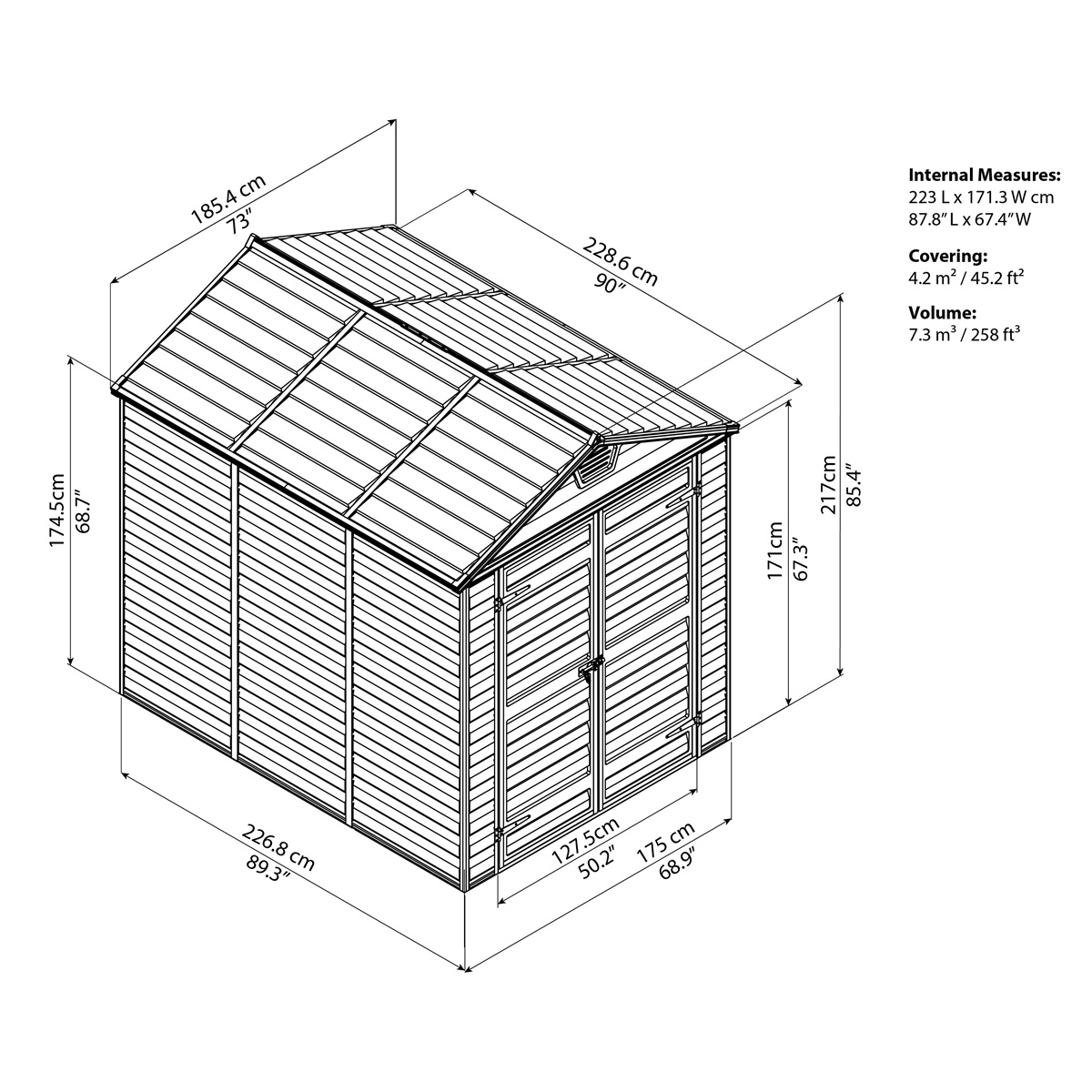 Palram - Canopia Skylight 6x8 hnědý